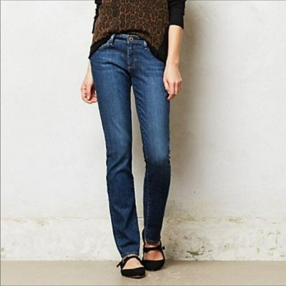 AG Adriano Goldschmied The Stevie Slim Straight Jeans Size 26 Womens Denim Dark